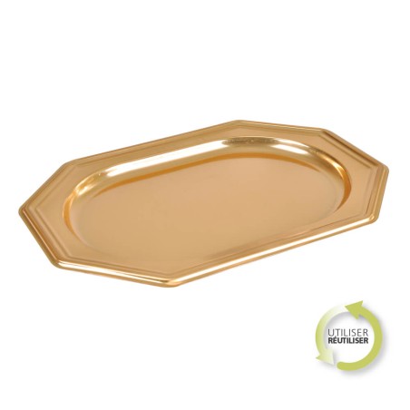 2 BANDEJAS PLÁSTICO ORO 34.5X24.5CM