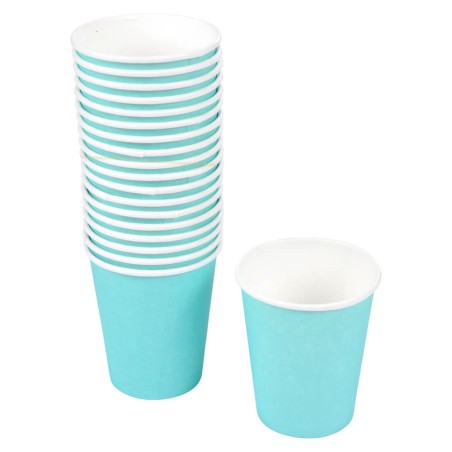 20 VASOS CARTON TURQUESA