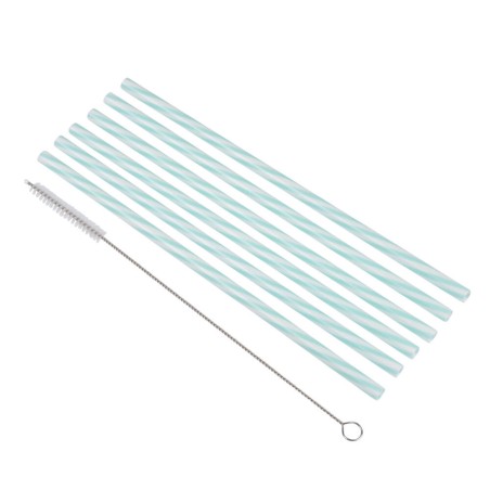 6 PAJITAS REUSABLES TURQUESA