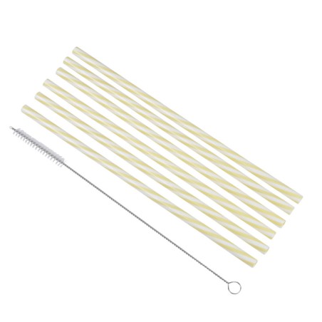 6 PAJITAS REUSABLES AMARILLAS