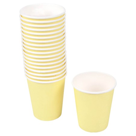 20 VASOS AMARILLO CARTON 