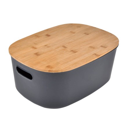 CAJA ALMACENAJE NEGRA PVC BAMBU