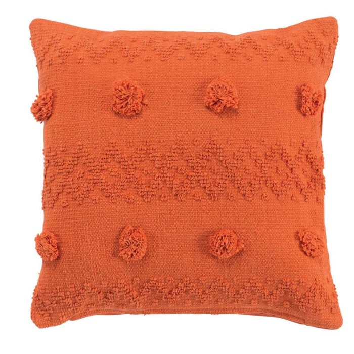 COJIN NARANJA 40X40CM POMPON