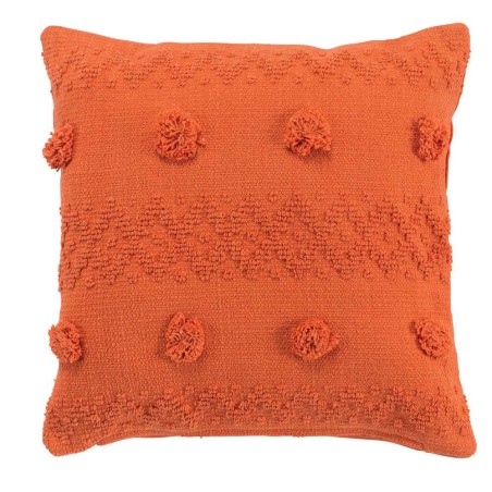 COJIN NARANJA 40X40CM POMPON