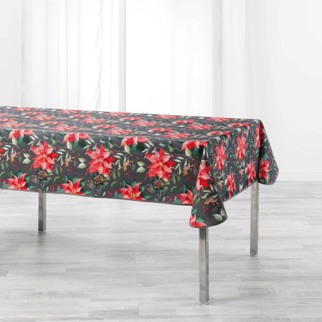 MANTEL ANTIMANCHAS NAVIDEÑO 150X300CM GRIS