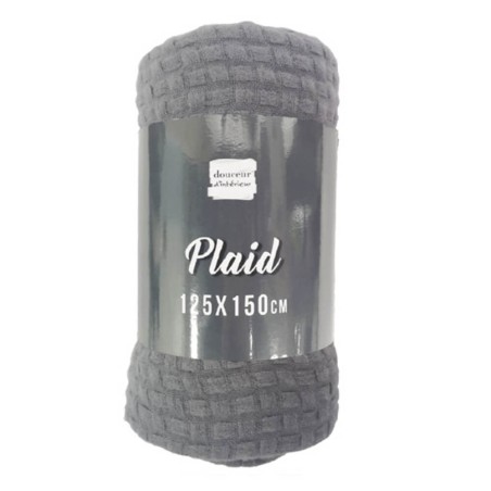 Manta gris flecos 125x150cm