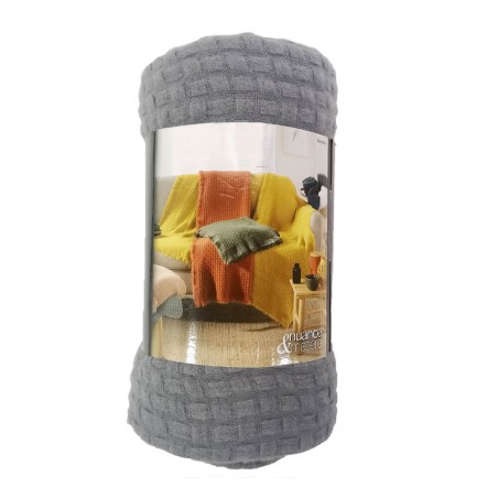 Manta gris flecos 125x150cm