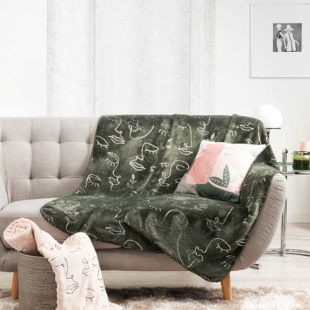 Manta rosa Faceline plata 125x150cm