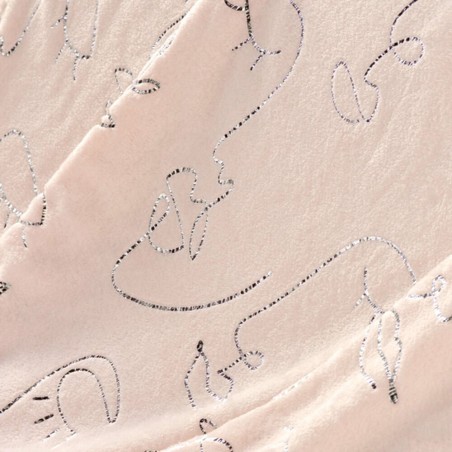 Manta rosa Faceline plata 125x150cm