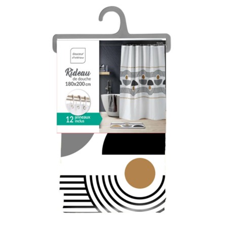 Cortina de ducha con ganchos - Menphis 180x200cm