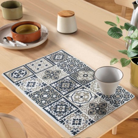 Mantel individual azulejos azules