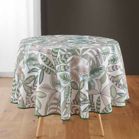 Mantel antimanchas hojas180cm