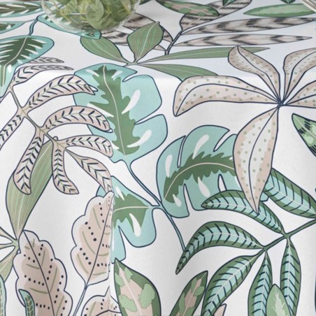 Mantel antimanchas hojas180cm