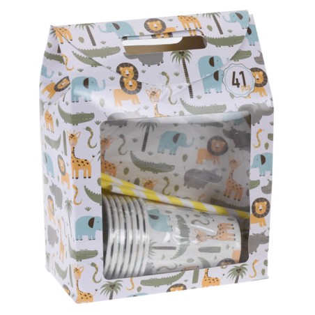 SET 41 PIEZAS PAPEL FIESTA 