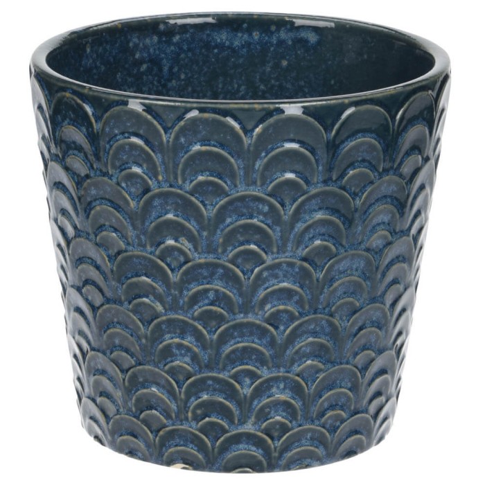 Maceta decorativa escamas +colores 17.2x15.8cm