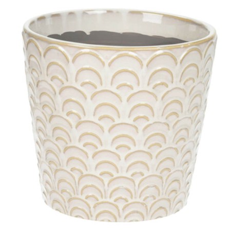 Maceta decorativa escamas +colores 17.2x15.8cm