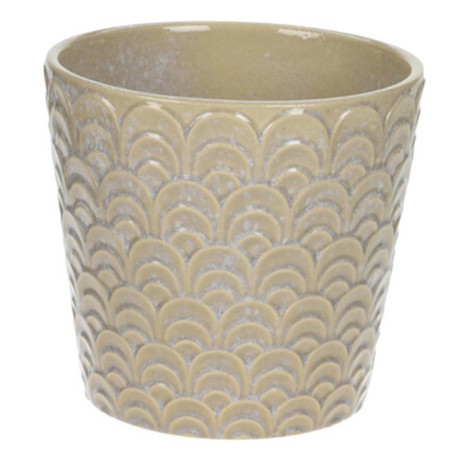 Maceta decorativa escamas +colores 17.2x15.8cm