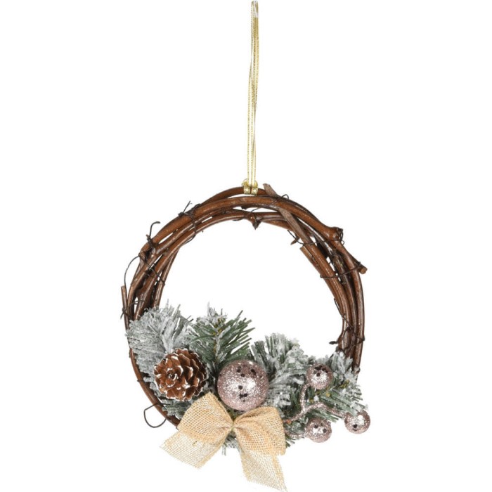 CORONA NAVIDAD 15CM RATTAN
