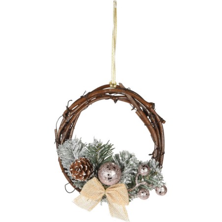 CORONA NAVIDAD 15CM RATTAN