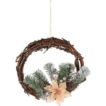 CORONA NAVIDAD 15CM RATTAN