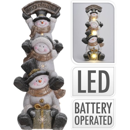 FIGURA NAVIDAD MUÑECOS DE NIEVE 68CM LED