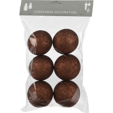 6 BOLAS DE NAVIDAD ORO/BRONCE