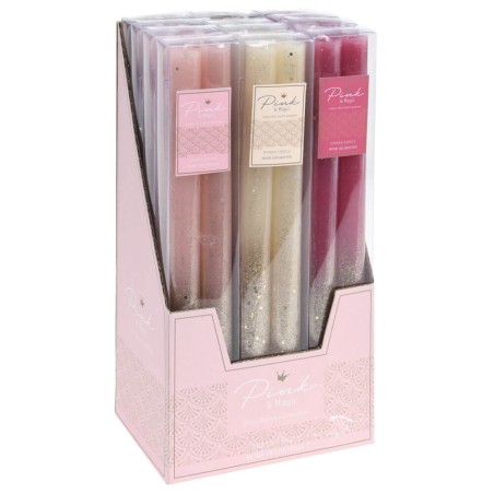 SET 2 VELAS COLOR / ORO 25CM 