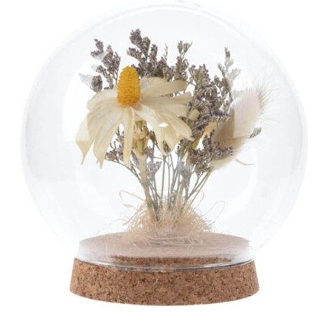 Cúpula cristal flores secas