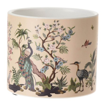Macetero decorativo - cerámica aves 13.5x12.5cm