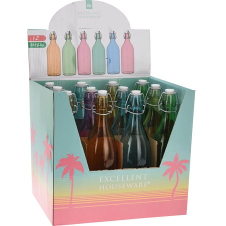 Botella de cristal 1L- + colores