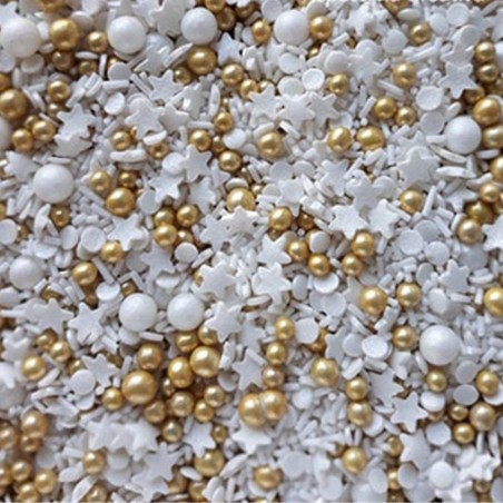 SPRINKLES MIX BLANCO/ORO ESTRELLAS 90GR
