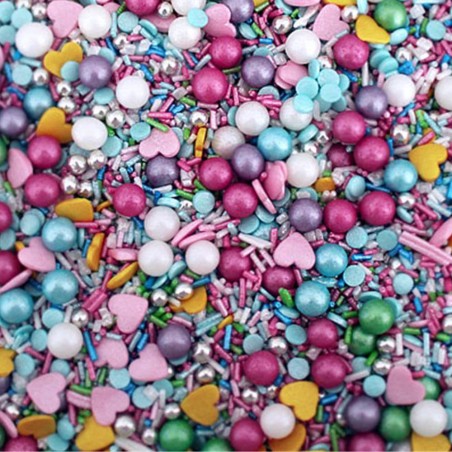 SPRINKLES MIX MULTI AZUL CORAZONES 90GR