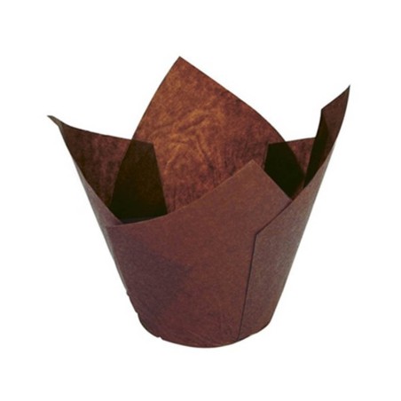 24 CAPSULAS MUFFIN TULIPA - MARRON