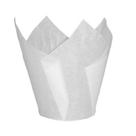 24 CAPSULAS MUFFIN TULIPA - BLANCAS