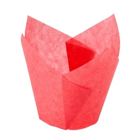 24 CAPSULAS MUFFIN TULIPA - ROJAS