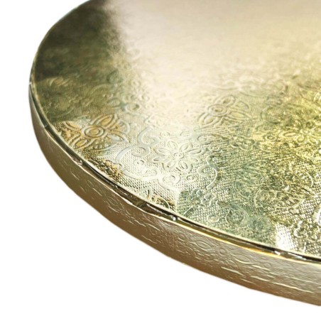 BASE PARA TARTA 25CM 12MM ORO REDONDA