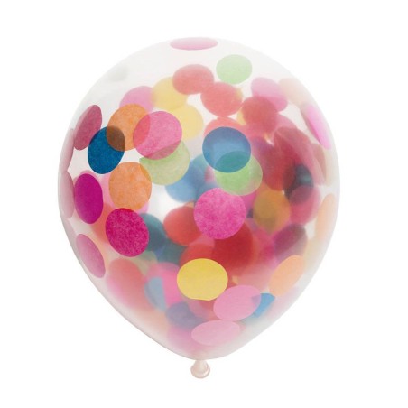 6 globos con confeti multicolor
