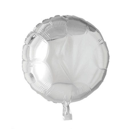 GLOBO FOIL REDONDO 46CM PLATA