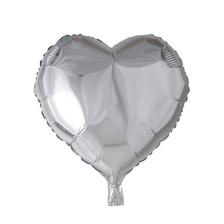 GLOBO CORAZON 46CM PLATA FOIL 