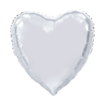 GLOBO CORAZON 92CM PLATA FOIL 