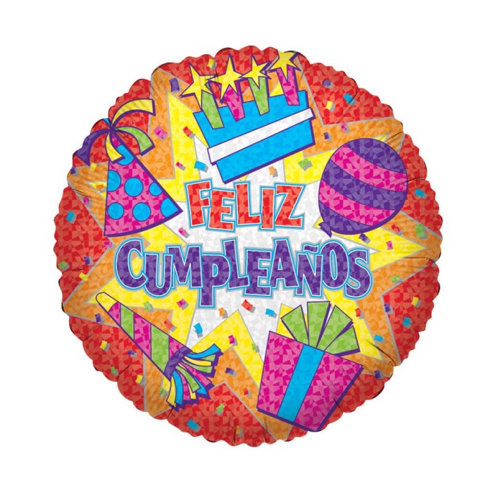 GLOBO FELIZ CUMPLEAÑOS - ESTRELLA FOIL