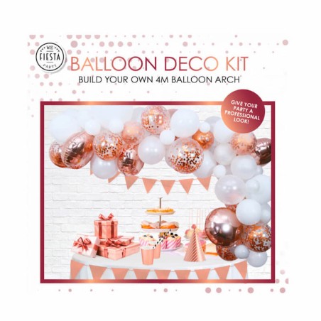 KIT GLOBOS ORO ROSA 