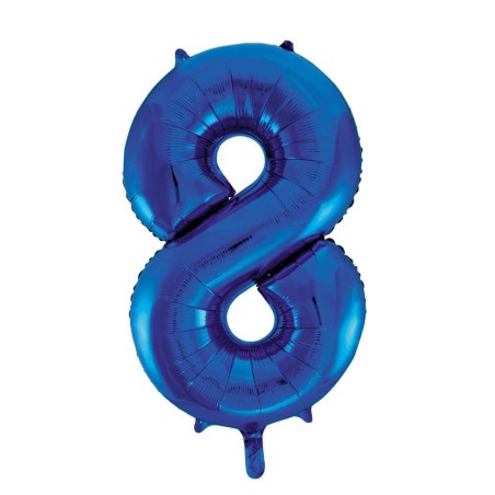 GLOBO NÚMERO 8 AZUL 86CM