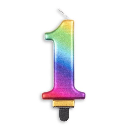 VELA CUMPLEAÑOS Nº 1 ARCOIRIS