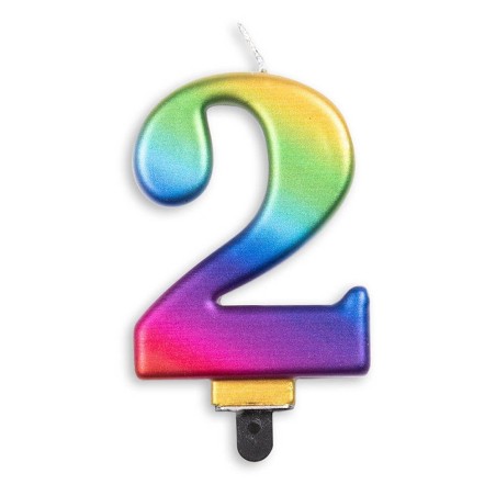 VELA CUMPLEAÑOS Nº 2 ARCOIRIS