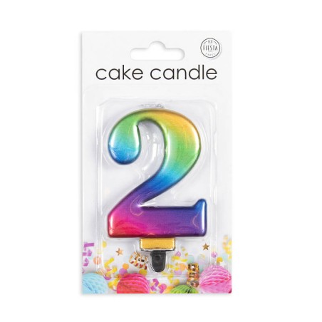 VELA CUMPLEAÑOS Nº 2 ARCOIRIS
