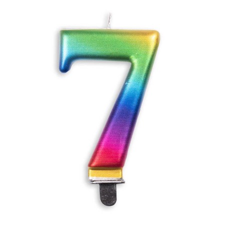 VELA CUMPLEAÑOS Nº 7 ARCOIRIS