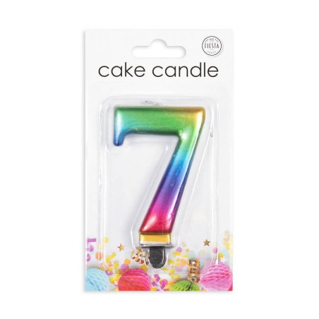 VELA CUMPLEAÑOS Nº 7 ARCOIRIS