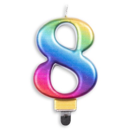 VELA CUMPLEAÑOS Nº 8 ARCOIRIS