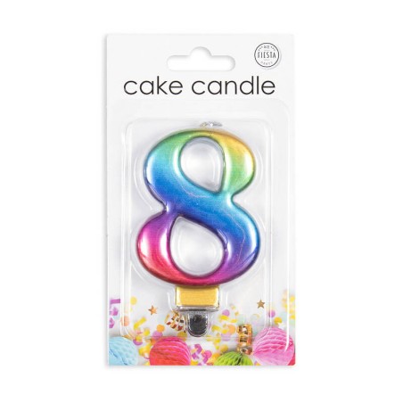 VELA CUMPLEAÑOS Nº 8 ARCOIRIS